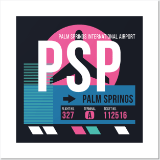 Palm Springs (PSP) Airport Code Baggage Tag A Posters and Art